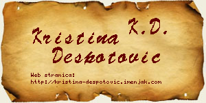 Kristina Despotović vizit kartica
